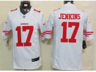  San Francisco 49ers #17 Jenkins White Nike Limited Jerseys