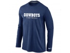 Nike Dallas Cowboys Font Long Sleeve T-Shirt D.Blue