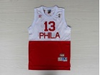 Philadelphia 76ers #13 Wilt Chamberlain White And Red Swingman Jerseys