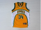 Seattle SuperSonics #34 Ray Allen Yellow Swingman Jerseys