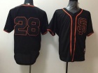 San Francisco Giants #28 Buster Posey Black SF Jerseys