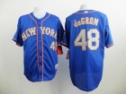 New York Mets #48 Jacob deGrom Blue With Grey Number Cool Base Jersey