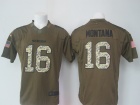 San Francisco 49ers #16 Joe Montana Green Salute to Service Limited Jerseys