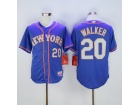 New York Mets #20 Neil Walker Blue Gray Number Cool Base Jerseys