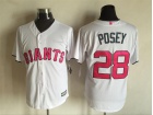 San Francisco Giants #28 Buster Posey White Mother's Day Cool Base Jerseys