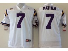 LSU Tigers #7 Tyrann Mathieu White NCAA Football Jerseys