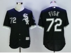 Chicago White Sox #72 Carlton Fisk Black Flexbase Jerseys