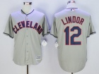 Cleveland Indians #12 Francisco Lindor Gray New Cool Base Jerseys
