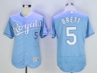 Kansas City Royals #5 George Brett Baby Blue Flex Base Jersey