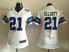 Nike Dallas Cowboys # 21 Ezekiel Elliott White Women Jersey