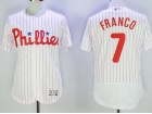 Philadelphia Phillies #7 Maikel Franco White Pinstrip Flexbase Jerseys