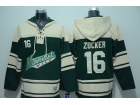 Minnesota Wild #16 Jason Zucker Green Old Time Hockey Hoodie