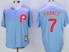 Philadelphia Phillies #7 Maikel Franco Blue Throwback Jerseys