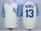 Kansas City Royals #13 Salvador Perez Cream Exclusive Cool Base Jersey