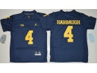 Youth Jordan Brand Michigan Wolverines #4 Jim Harbaugh Navy Blue College Football Limited Jersey