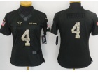 Women Dallas Cowboys #4 Dak Prescott Anthracite Salute to Service Jersey