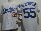Los Angeles Dodgers #55 Orel Hershiser White Throwback Jersey