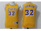 Los Angeles Lakers #32 Magic Johnson Yellow Kids Jerseys