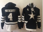 Dallas Cowboys #4 Dak Prescott Blue White Football Hoodie