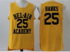 BEL-AIR Academy #25 Carlton Banks Yellow Movie Basketball Jerseys