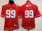 Women's Wisconsin Badgers #99 J.J Watt  Red Football Jersey
