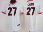 Womens Georgia Bulldogs #27 Nick Chubb White Football Jersey