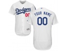 Men's Los Angeles Dodgers Majestic Home White Flex Base Custom Stitched Name Number Jersey
