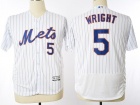 New York Mets #5 David Wright White Pinstrip Flexbase Jersey