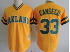 Oakland Athletics #33 Jose Canseco Yellow Throwback Jerseys