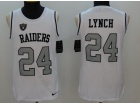 Oakland Raiders #24 Marshawn Lynch White NFL Limited Tank Top Jersey