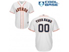 Men's Houston Astros White Cool Base Custom Stitched Name Number Jersey