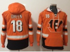 Cincinnati Bengals #18 A.J. Green Orange Pullover Football Hoodies
