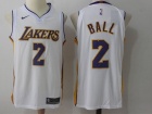 Nike Los Angeles Lakers #2 Lonzo Ball White Jersey