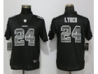 Oakland Raiders #24 Marshawn Lynch Pro Line Black Fashion Strobe Nike Limited Jersey