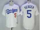 Los Angeles Dodgers #5 Corey Seager White With Number Cool Base Jersey