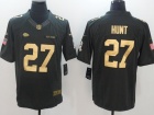 Kansas City Chiefs #27 Kareem Hunt Gold Anthracite Salute to Service Limited Jerseys
