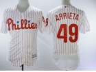 Philadelphia Phillies #49 Jake Arrieta White Strips Flexbase Jerseys
