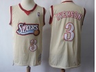 Philadelphia 76ers #3 Allen Iverson Cream Throwback Jersey