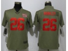 Womens New York Giants 26 Saquon Barkley Olive Salute to Service Jersey