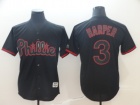 Philadelphia Phillies #3 Bryce Harper Black Lights Out Cool Base Jersey