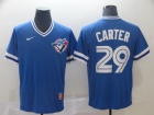 Toronto Blue Jays #29 Joe Carter Blue Nike Cooperstown Collection Legend V-Neck Jersey
