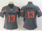 Woman Cleveland Browns #13 Odell Beckham Jr Gray Inverted Legend Limited Jersey