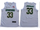 Michigan State Spartans #33 Magic Johnson White Jersey