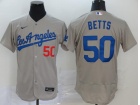 Nike Los Angeles Dodgers #50 Mookie Betts Grey Flexbase Jersey