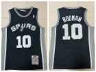 San Antonio Spurs #10 Dennis Rodman 1993-94 Black Throwback Jersey