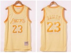 Los Angeles Lakers #23 LeBron James Gold Throwback Jersey