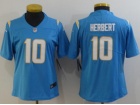 Woman Los Angeles Chargers #10 Justin Herbert Baby Blue Vapor Untouchable Limited Jersey