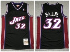 Utah Jazz #32 Karl Malone Black Throwback Basketball Jersey