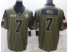 New Orleans Saints #7 Josh Hill 2021 Green Salute To Service Jersey