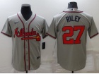 Nike Atlanta Braves #27 Austin Riley Grey Cool Base Jersey